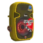 CAJA AMPLIFICADA 15 PULG. COLOR AMARILLO, 180.000W PMOP,  1 MIC 1/4 Y XLR, BASS & TREBLE, ENTRADA  XLR, RCA, SALIDA XLRS Y SPEAKON INCLUYE MICROFONO Y PEDESTAL - Miniatura 5