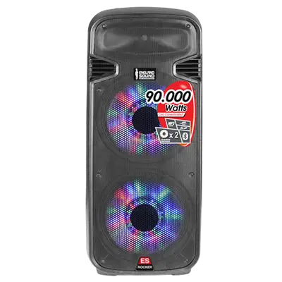 CAJA AMPLIFICADA 2X15 PULG., 450.000W PMOP, BT, USB, SD, INCLUYE 2 MICROFONOS VHF