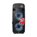 CAJA AMPLIFICADA 2X15 PULG., 400.000W PMOP, 2 MIC 1/4 Y XLR, EQ 5 BANDAS, ENTRADA  XLR, RCA, SALIDA XLRS Y SPEAKON INCLUYE MICROFONO - Miniatura 2