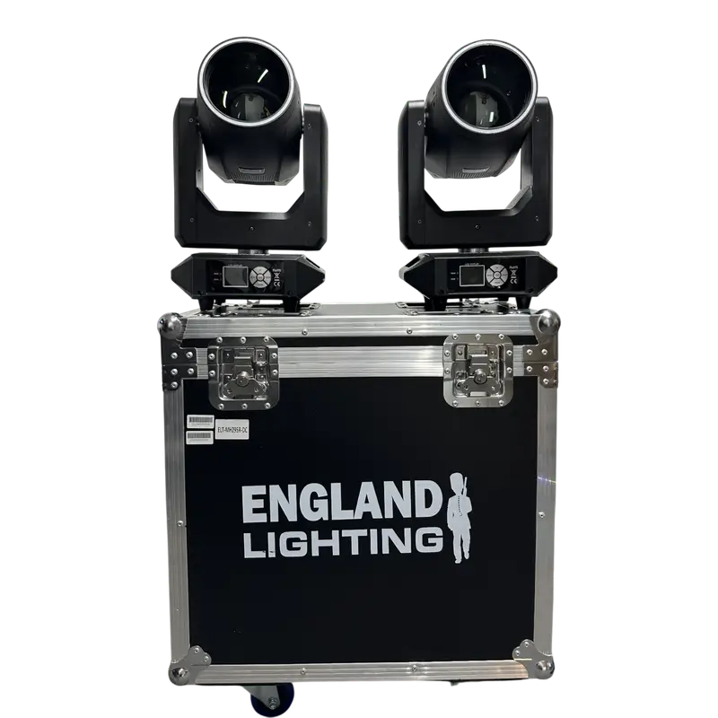 LUZ ROBOTICA 2 EN 1 CON CASE, 295W, 14 COLORES + 1 LUZ BLANCA, 13 PATRONES + 1 LUZ BLANCA, EJE X 540° EJE Y 270°, EFECTO NIEBLA Y ARCOIRIS DMX-512 - Imagen 1