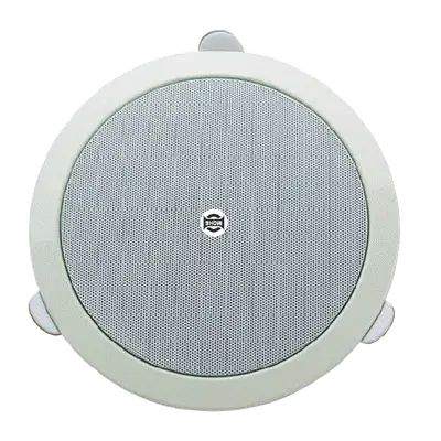 PARLANTE PARA TUMBADO, 6.5 PULG. CON TRANSFORMADOR, REJILLA BLANCA, 70V-100V, 5-10-20W, 90DB
