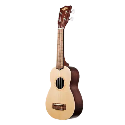 UKELELE SOPRANO 13", COLOR NATURAL, TAPA ABETO, FONDO CAOBA SATINADO