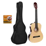 GUITARRA ELECTROCLASICA 39", COLOR NATURAL, INCLUYE  BOLSO, SET DE CUERDAS, CORREA, AFINADOR, CABLE CON CONECTORES - Miniatura 3