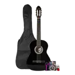 GUITARRA ELECTROCLASICA 39", COLOR NEGRO, INCLUYE  BOLSO, SET DE CUERDAS, CORREA, AFINADOR, CABLE CON CONECTORES - Miniatura 3
