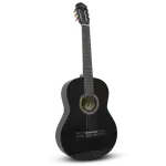 GUITARRA CLASICA 39", COLOR NEGRO,INCLUYE  BOLSO, UN JUEGO DE CUERDAS DE REPUESTO, CAPO TRASTE, AFINADOR, CORREA, VITELA Y ENRROLLADOR DE CUERDAS - Miniatura 3