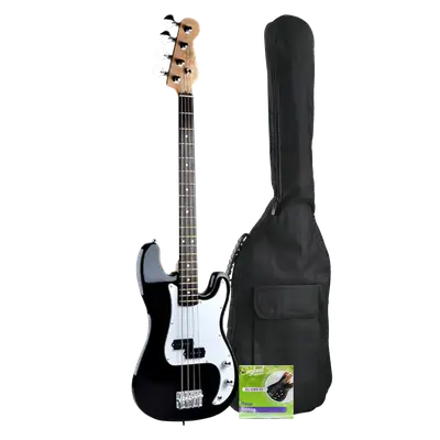 BAJO ELECTRICO 4 CUERDAS, TIPO PRECISION BASS COLOR NEGRO, INCLUYE BOLSO, CUERDAS DE REPUESTO