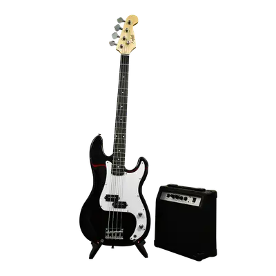 COMBO BAJO ELECTRICO 4 CUERDAS, TIPO PRECISION BASS COLOR AMARILLO, INCLUYE BOLSO, CUERDAS DE REPUESTO, CABLE, CORREA, AFINADOR, SOPORTE Y AMPLIFICADOR 15W