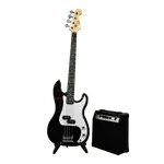 COMBO BAJO ELECTRICO 4 CUERDAS, TIPO PRECISION BASS COLOR AMARILLO, INCLUYE BOLSO, CUERDAS DE REPUESTO, CABLE, CORREA, AFINADOR, SOPORTE Y AMPLIFICADOR 15W - Miniatura 1