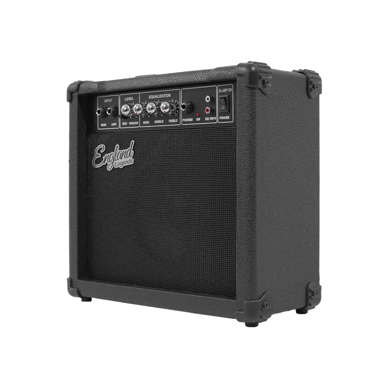 AMPLIFICADOR PARA GUITARRA ELECTRICA DE 15W, EQ BASS Y TREBLE, EFECTO DE DRIVE, ENTRADA JACK 6.3 MM, ENTRADA DE AUDIFONOS - Imagen 1