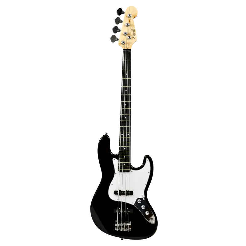 BAJO ELECTRICO 4 CUERDAS TIPO JAZZ BASS COLOR NEGRO, INCLUYE BOLSO, CUERDAS DE REPUESTO, CABLE, CORREA, FINADOR Y SOPORTE - Imagen 1