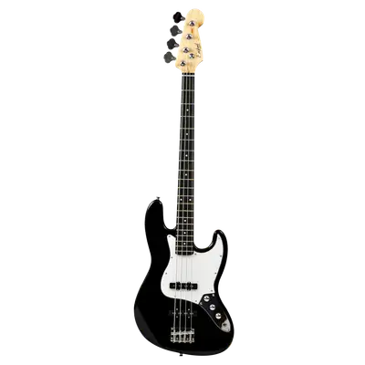 BAJO ELECTRICO 4 CUERDAS TIPO JAZZ BASS COLOR NEGRO, INCLUYE BOLSO, CUERDAS DE REPUESTO, CABLE, CORREA, FINADOR Y SOPORTE