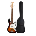 BAJO ELECTRICO 5 CUERDAS TIPO JAZZ BASS COLOR AMARILLO, INCLUYE BOLSO, CUERDAS DE REPUESTO, CABLE, CORREA, FINADOR Y SOPORTE - Miniatura 2