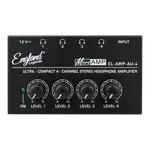 AMPLIFICADOR PARA AUDIFONO DE 4 CANALES, SALIDAS ESTEREOS, ENTRADA CONECTOR XLP/TRS DE ¼" CON MECANISMO DEBLOQUEO, LED DE ENCENDIDO - Miniatura 1