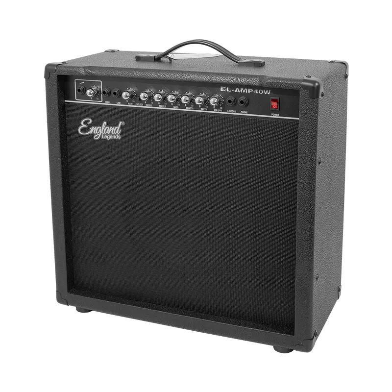 AMPLIFICADOR PARA BAJO ELECTRICO DE 40W, EQ BASS Y TREBLE, 2 ENTRADAS JACK 6.3 MM, ENTRADA AUX RCA Y AUDIFONOS - Imagen 1