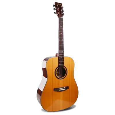 GUITARRA ACUSTICA 41" COLOR NATURAL, TAPA Y FONDO ABETO MACIZO, LATERALES  EBANO, DIAPASON DE PALISANDRO