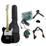 COMBO DE GUITARRA ELECTRICA TIPO TELECASTER COLOR NEGRO, INCLUYE AMPLIFICADOR DE 10W, BOLSO, CUERDAS DE RESPUESTO,CABLE CON CONECTORES, CORREA, AFINADOR, SOPORTE - Miniatura 3