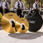 SET DE DOS PLATILLOS PARA BANDA DE GUERRA 14", 1MM DE ESPESOR, ALEACION BRASS, INCLUYE BOLSO DE 14". DE POLIPROPILENO COLOR NEGRO - Miniatura 3