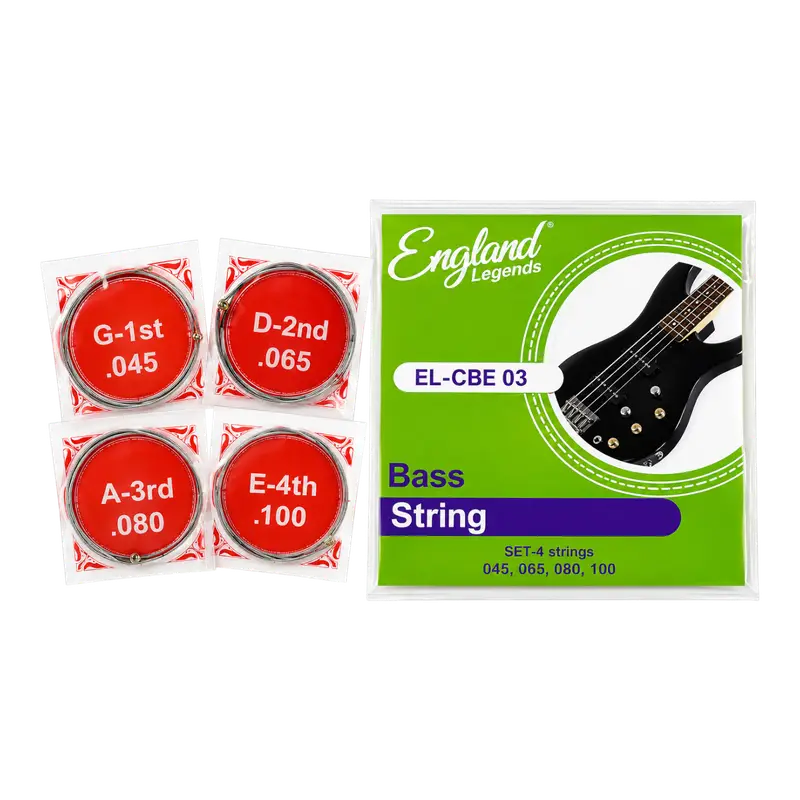 SET DE CUERDAS PARA BAJO ELECTRICO DE 4 CUERDAS, ACERO NIQUELADO, CALIBRE 0.45-0.55-0.80-1.00 - Imagen 1