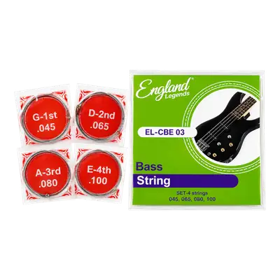 SET DE CUERDAS PARA BAJO ELECTRICO DE 4 CUERDAS, ACERO NIQUELADO, CALIBRE 0.45-0.55-0.80-1.00