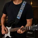 CORREA PARA GUITARRA O BAJO, DE ALGODÓN Y CUERO, EN COLOR CELESTE BITRAL - Miniatura 2