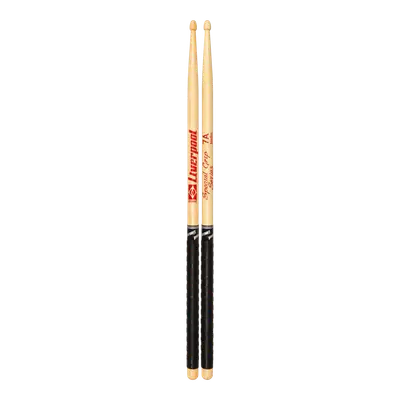 BAQUETA 7A PUNTA DE MADERA, SERIE SPECIAL GRIP, MANGO CON AGARRE NEGRO ,400X14MM