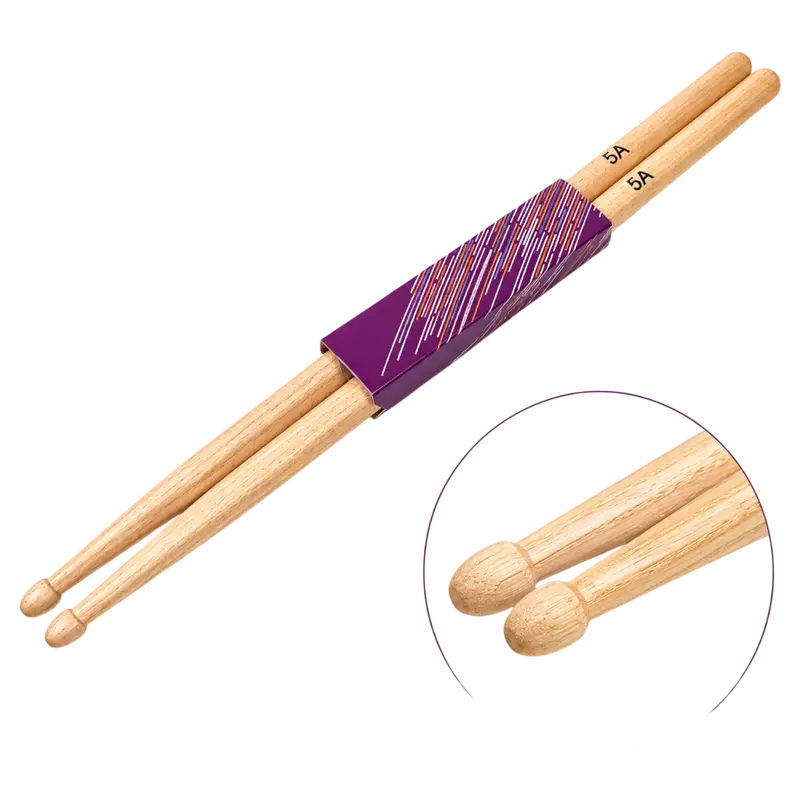 BAQUETA 5A PUNTA DE MADERA, COLOR NATURAL, 408X14MM - Imagen 1