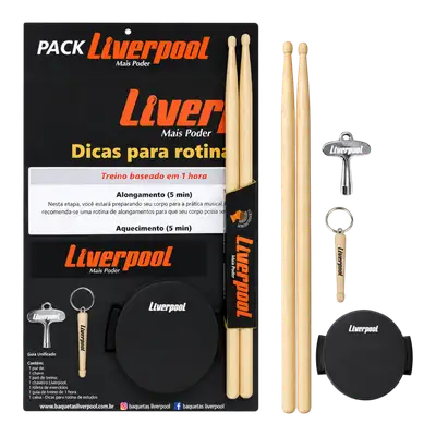 KIT PARA ESTUDIANTES DE PERCUCION, FOLLETO RUDIMENTOS, PAD, BAQUETAS 5A, LLAVERO Y LLAVE DE AFINACIÓN