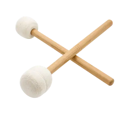 PAR DE MAZOS PARA BOMBO DE BANDA DE GUERRA, 12.5" DE LARGO, 2.75" DE FELPA