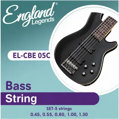 SET DE CUERDAS PARA BAJO ELECTRICO DE 5 CUERDAS, ACERO NIQUELADO 0,45-0,55-0,80-100-130