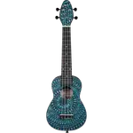 SET DE UKELELE SOPRANO 13", KEIKI, TAPA SUPERIOR AGATHIS, CUERPO ABS, DIAPASÓN Y PUNTE ABS, MÁSTIL OKOUME, COLOR CALEIDOSCOPIO AZUL, ACABADO SATINADO, INCLUYE AFINADOR,CORREA,VITELA Y BOLSA DE TELA - Miniatura 2