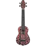 SET DE UKELELE SOPRANO 13", KEIKI, TAPA SUPERIOR AGATHIS, CUERPO ABS, DIAPASÓN Y PUNTE ABS, MÁSTIL OKOUME, COLOR CALEIDOSCOPIO ROJO, ACABADO SATINADO, INCLUYE AFINADOR,CORREA,VITELA Y BOLSA DE TELA - Miniatura 8