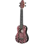 SET DE UKELELE SOPRANO 13", KEIKI, TAPA SUPERIOR AGATHIS, CUERPO ABS, DIAPASÓN Y PUNTE ABS, MÁSTIL OKOUME, COLOR CALEIDOSCOPIO ROJO, ACABADO SATINADO, INCLUYE AFINADOR,CORREA,VITELA Y BOLSA DE TELA - Miniatura 10