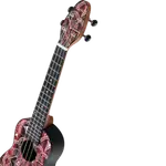 SET DE UKELELE SOPRANO 13", KEIKI, TAPA SUPERIOR AGATHIS, CUERPO ABS, DIAPASÓN Y PUNTE ABS, MÁSTIL OKOUME, COLOR CALEIDOSCOPIO ROJO, ACABADO SATINADO, INCLUYE AFINADOR,CORREA,VITELA Y BOLSA DE TELA - Miniatura 16