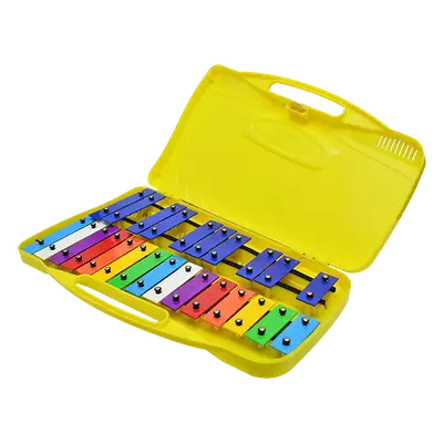 XILOFONO DE 25 LAMINAS, COLOR AMARILLO, INCLUYE ESTUCHE