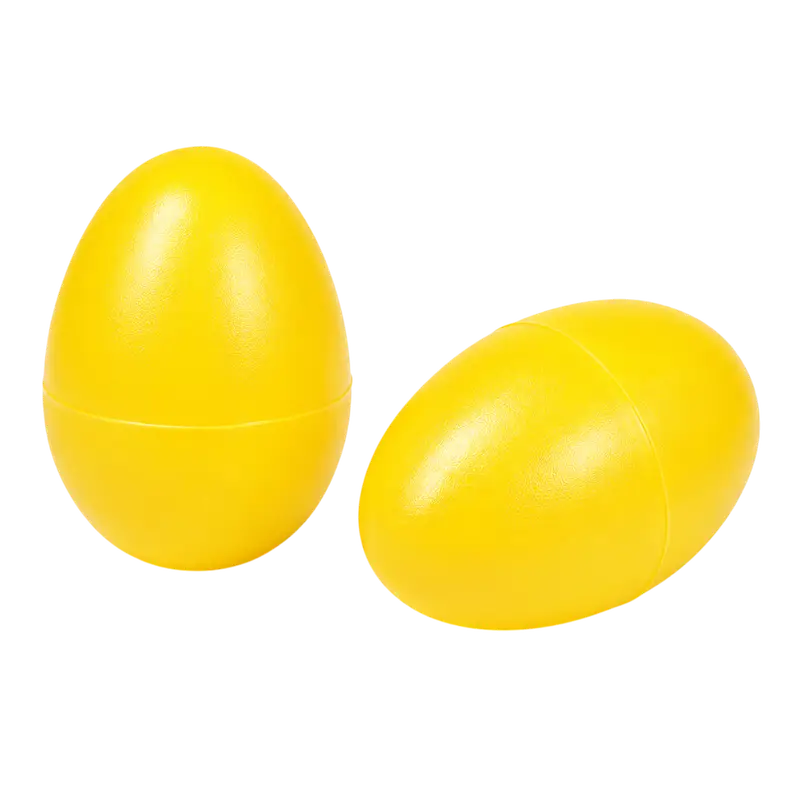 PAR SHAKER FORMA DE HUEVO COLOR AMARILLO, PLASTICO DE ALTO IMPACTO - Imagen 1