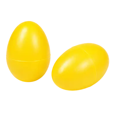 PAR SHAKER FORMA DE HUEVO COLOR AMARILLO, PLASTICO DE ALTO IMPACTO