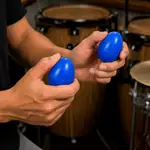 PAR SHAKER FORMA DE HUEVO COLOR AZUL, PLASTICO DE ALTO IMPACTO - Miniatura 2
