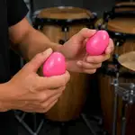 PAR SHAKER FORMA DE HUEVO COLOR ROSADO, PLASTICO DE ALTO IMPACTO - Miniatura 2