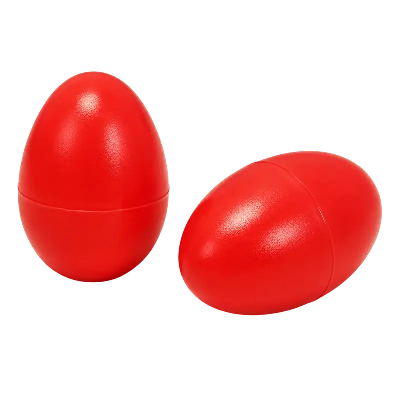 PAR SHAKER FORMA DE HUEVO COLOR ROJO, PLASTICO DE ALTO IMPACTO - Imagen 1