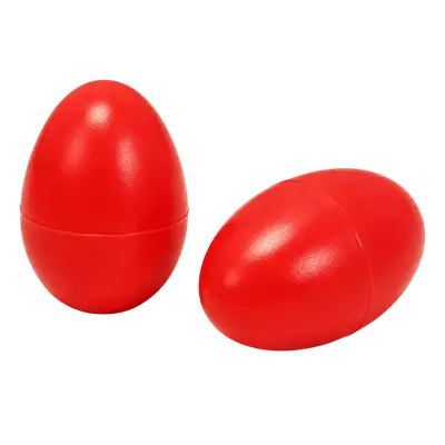 PAR SHAKER FORMA DE HUEVO COLOR ROJO, PLASTICO DE ALTO IMPACTO