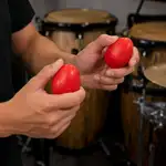 PAR SHAKER FORMA DE HUEVO COLOR ROJO, PLASTICO DE ALTO IMPACTO - Miniatura 2
