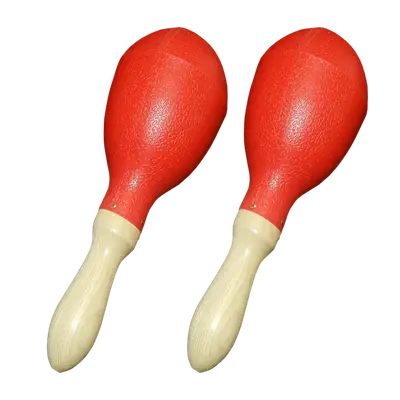 MARACAS PLASTICAS 10" DE LARGO, COLOR ROJO