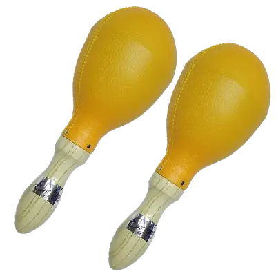 MARACAS PLASTICAS 10" DE LARGO, COLOR AMARILLO