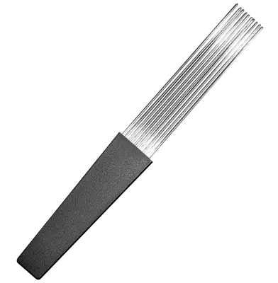 PEINETA PARA GUIRA DE MERENGUE,PELOS DE ACERO Y AGARRADERA DE NYLON NEGRO