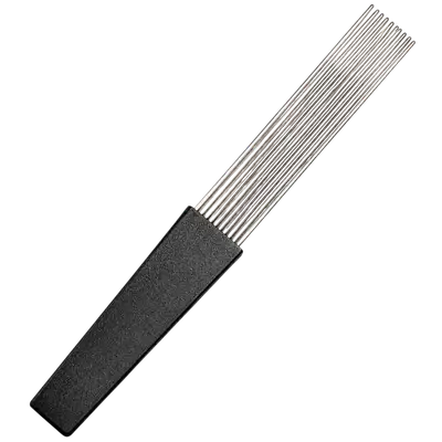PEINETA PARA GUIRA DE MERENGUE,PELOS DE ACERO Y AGARRADERA DE NYLON NEGRO