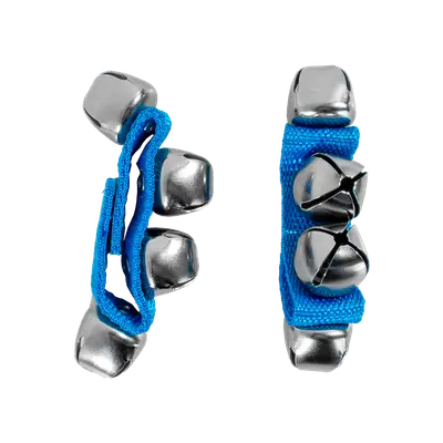 CASCABEL PULSERA DE POLIPROPILENO AJUSTABLE CON VELCRO, INCLUYE 4 CASCABELES DE METAL
