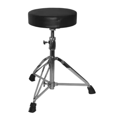 SILLA PARA BATERIA DE METAL NIQUELADO Y ALMOHADA DE ESPUMA Y VINIL