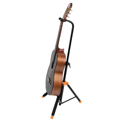 SOPORTE UNIVERSAL PARA GUITARRA, COLOR NEGRO Y NARANJA, YUGO AJUSTABLE DE ALTURA