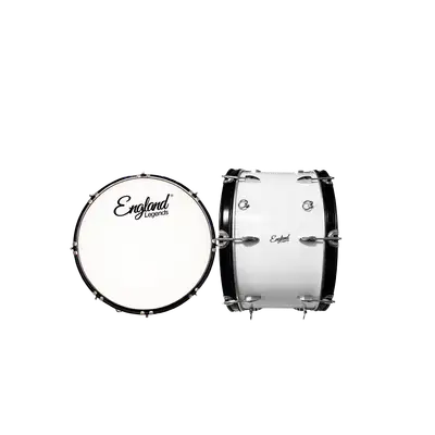 BOMBO PARA MARCHA DE 22", COLOR BLANCO, INCLUYE MAZO Y CORREA