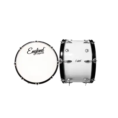 BOMBO PARA MARCHA DE 24", COLOR BLANCO, INCLUYE MAZO Y CORREA
